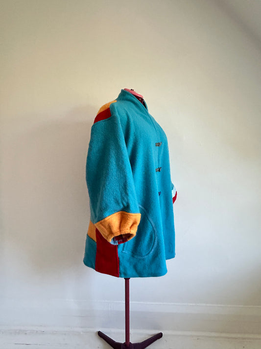 Vivianne Jacket with Upcycled Vintage Wool Patchwork  Size 2X/3X #CVJW23X9