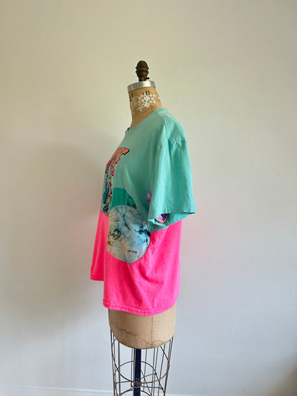 Reworked Preloved Nike & Neon Tshirt - Circle Series Size XL/2X #TSHIRT13