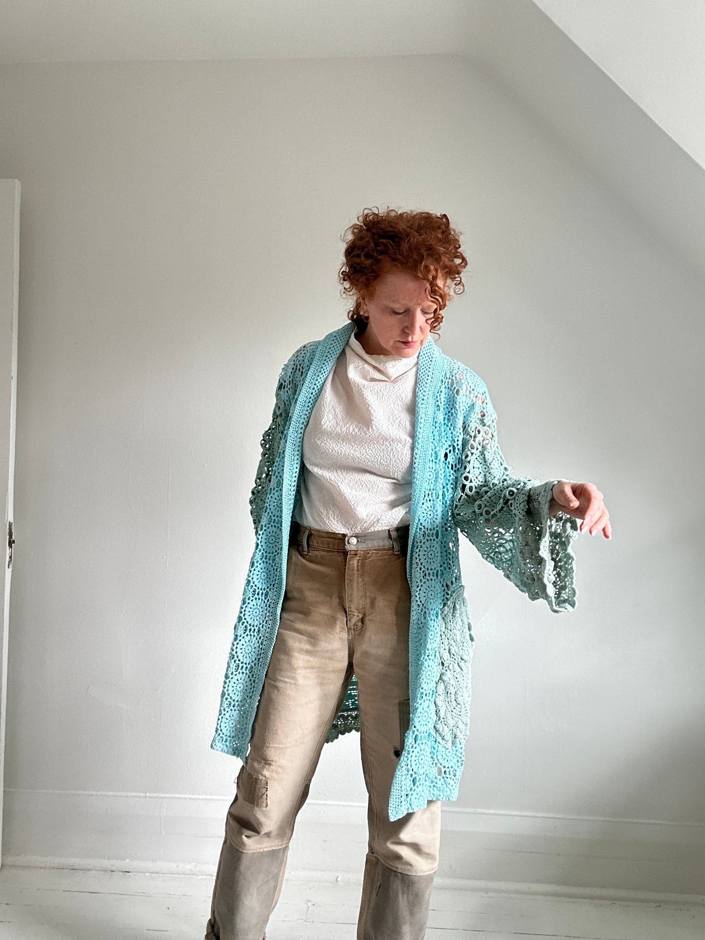 Vivianne Jacket Upcycled Cotton Crochet Size S/M #VIVCR2