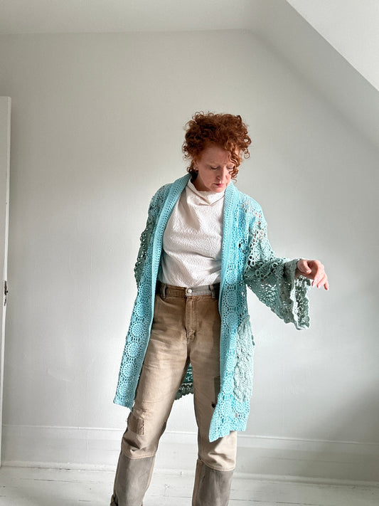 Vivianne Jacket Upcycled Cotton Crochet Size S/M #VIVCR2