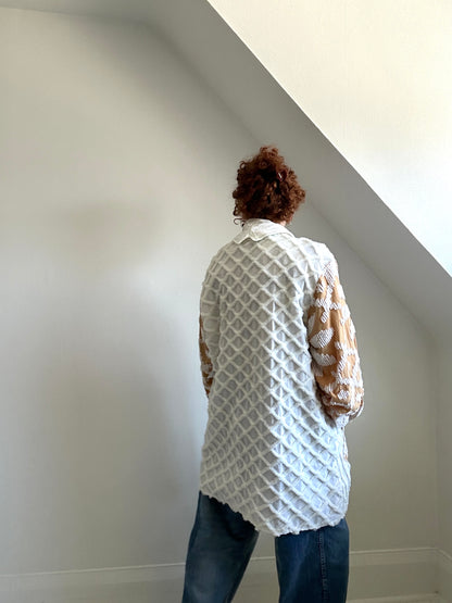 Vivianne Jacket with Upcycled Vintage Chenille Size XL/2X #CVJCHX2X20