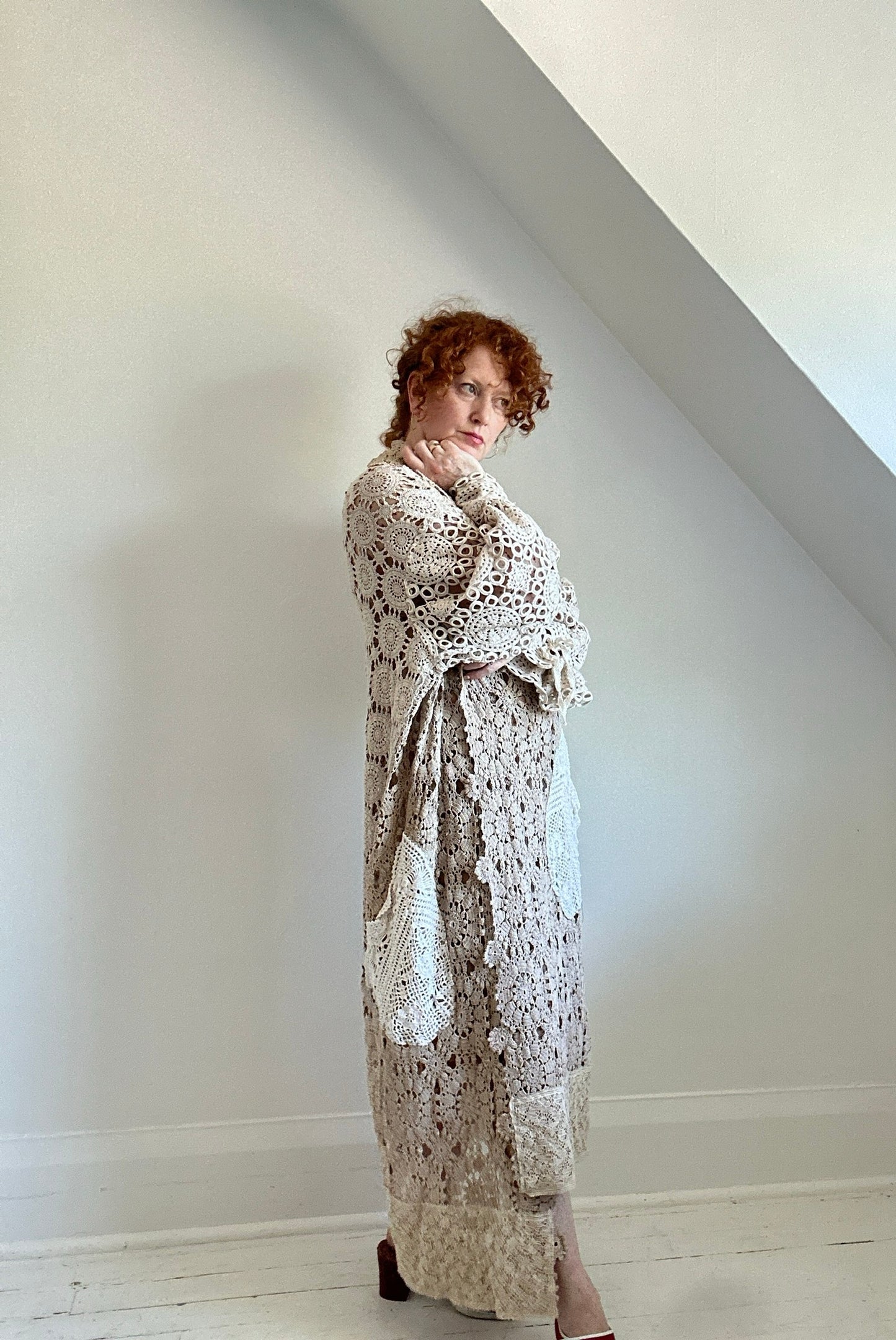 Vivianne Duster Vintage Crochet Size XL/2X #VIVCR5