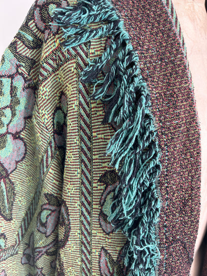 Vivianne Duster with Upcycled Throw Blanket Size XL/2X #VIVT12