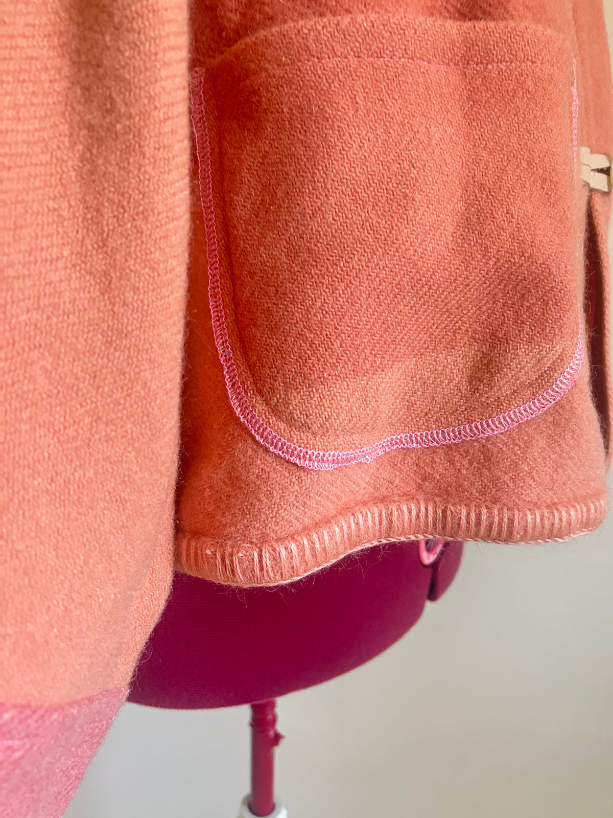 Vivianne Cropped Jacket with Upcycled Vintage Trapperpoint Wool Blanket Size 2X/3X #CVCW23X11