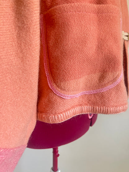 Vivianne Cropped Jacket with Upcycled Vintage Trapperpoint Wool Blanket Size 2X/3X #CVCW23X11