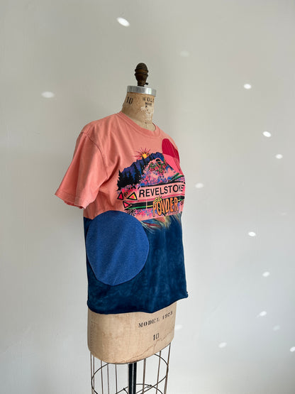 Reworked Preloved Revelstoke BC Canada Souvenir Tshirt - Circle Series Size S/M #TSHIRT16
