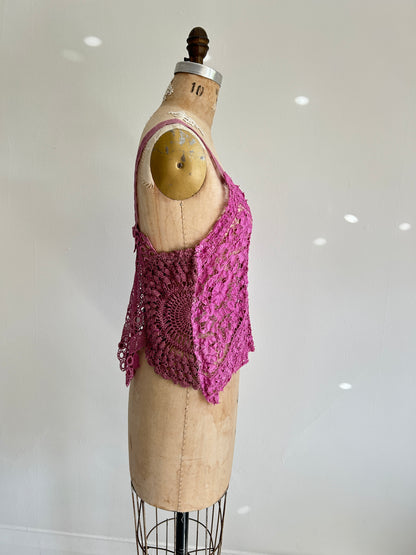 Mia Vintage Cotton Lace Dyed Cami Size M/L #MIA2