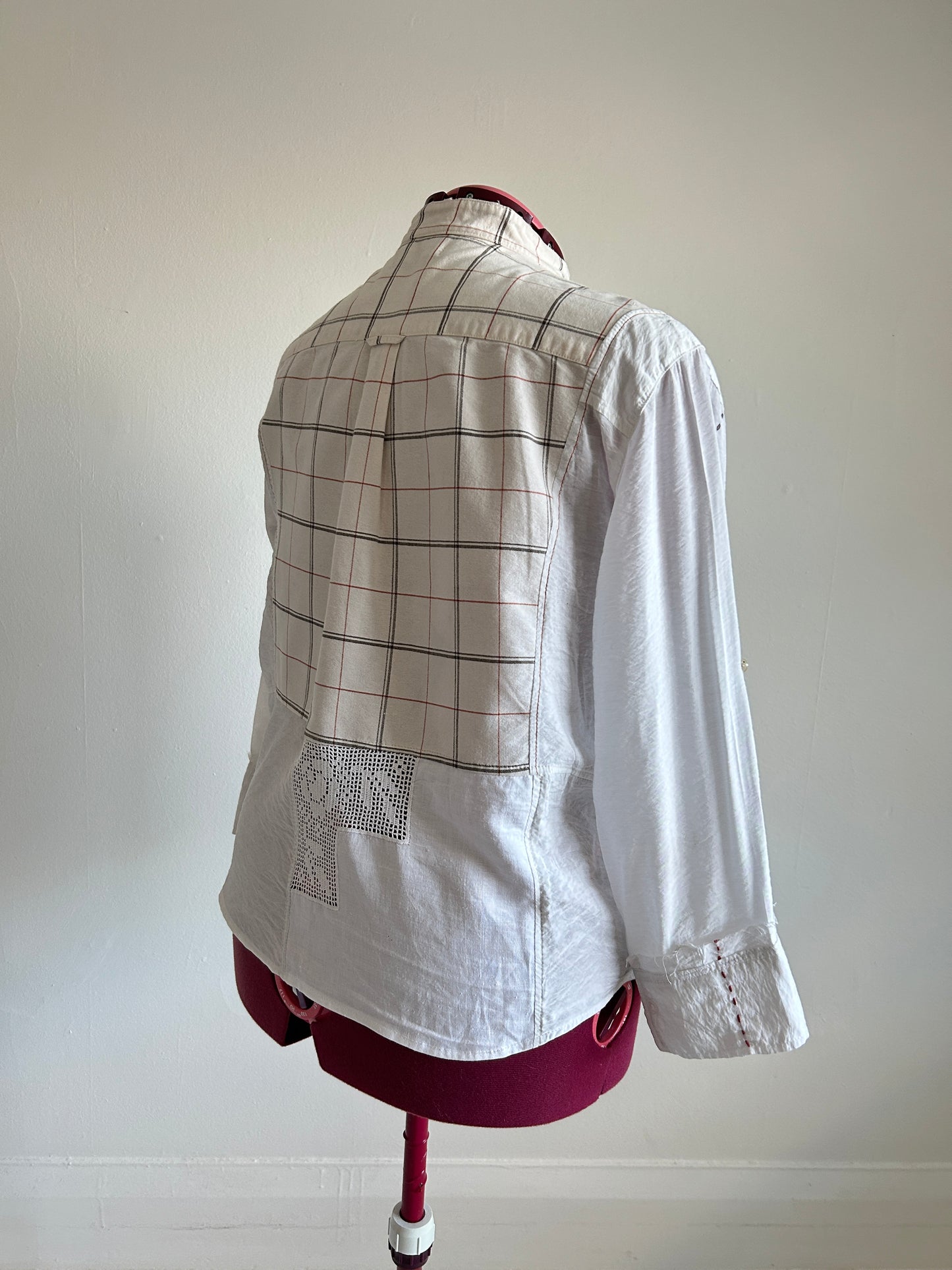 Reworked “Tuxedo Workwear” Buttondown Shirt with Handstitching 2X #TB23X8