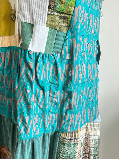 Carrie Dress - One of a Kind Upcycled & Vintage Textiles Size S/M #CAR10