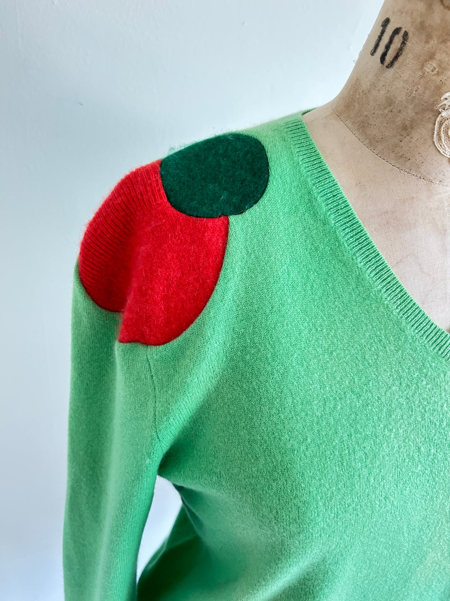 Abstract Art Patched Upcycled Cashmere Sweater L/XL #CASLXL19