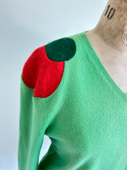 Abstract Art Patched Upcycled Cashmere Sweater L/XL #CASLXL19