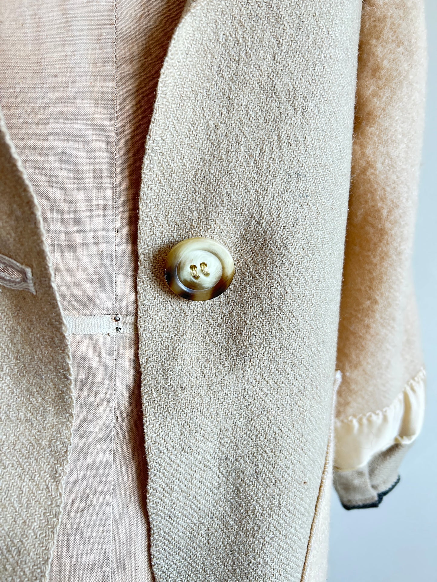 Vivianne Duster with Upcycled Horn Bros. Vintage Wool Blanket Size XS/S #CVDWXSS48