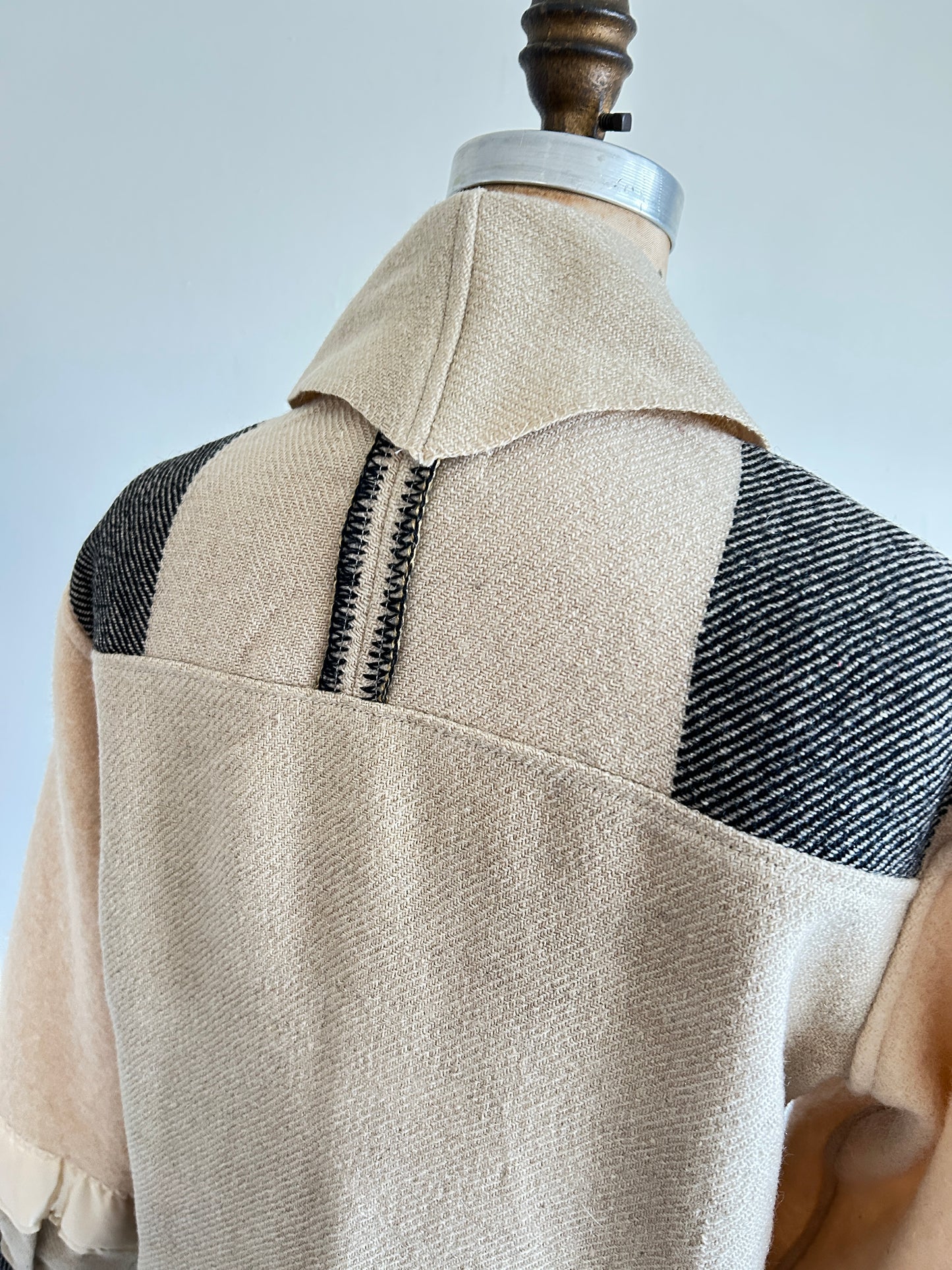 Vivianne Duster with Upcycled Horn Bros. Vintage Wool Blanket Size XS/S #CVDWXSS48