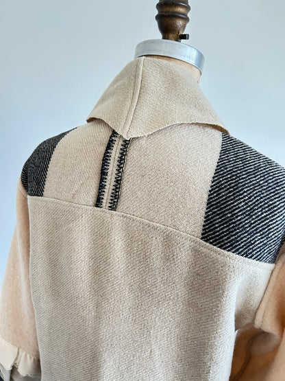 Vivianne Duster with Upcycled Horn Bros. Vintage Wool Blanket Size XS/S #CVDWXSS48