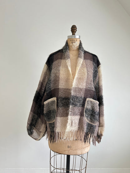 Vivianne Cropped Jacket with Upcycled Vintage Holt Renfrew Mohair Wool Size XL/2X #CVCMX2X46