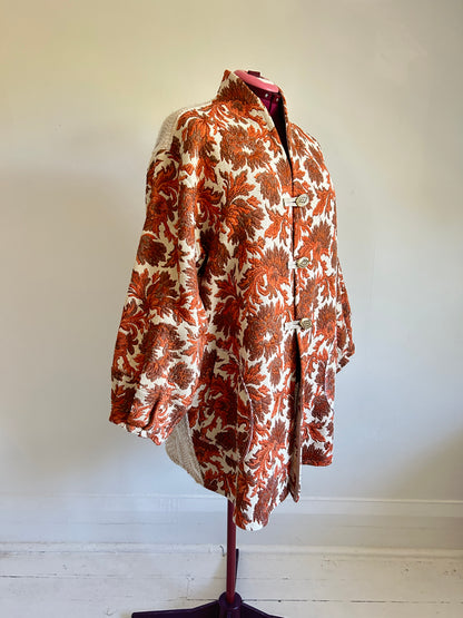 Vivianne Jacket with Upcycled Vintage Coverlet & Throw Blanket 2X/3X #CVJT23X1