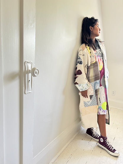 Vivianne Jacket with Upcycled Woven Throw Patchworked Size M/L #VIVT4