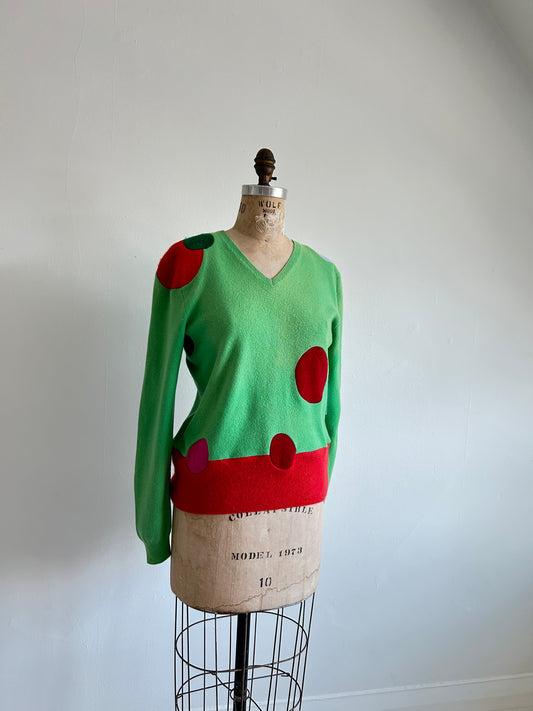 Abstract Art Patched Upcycled Cashmere Sweater L/XL #CASLXL19