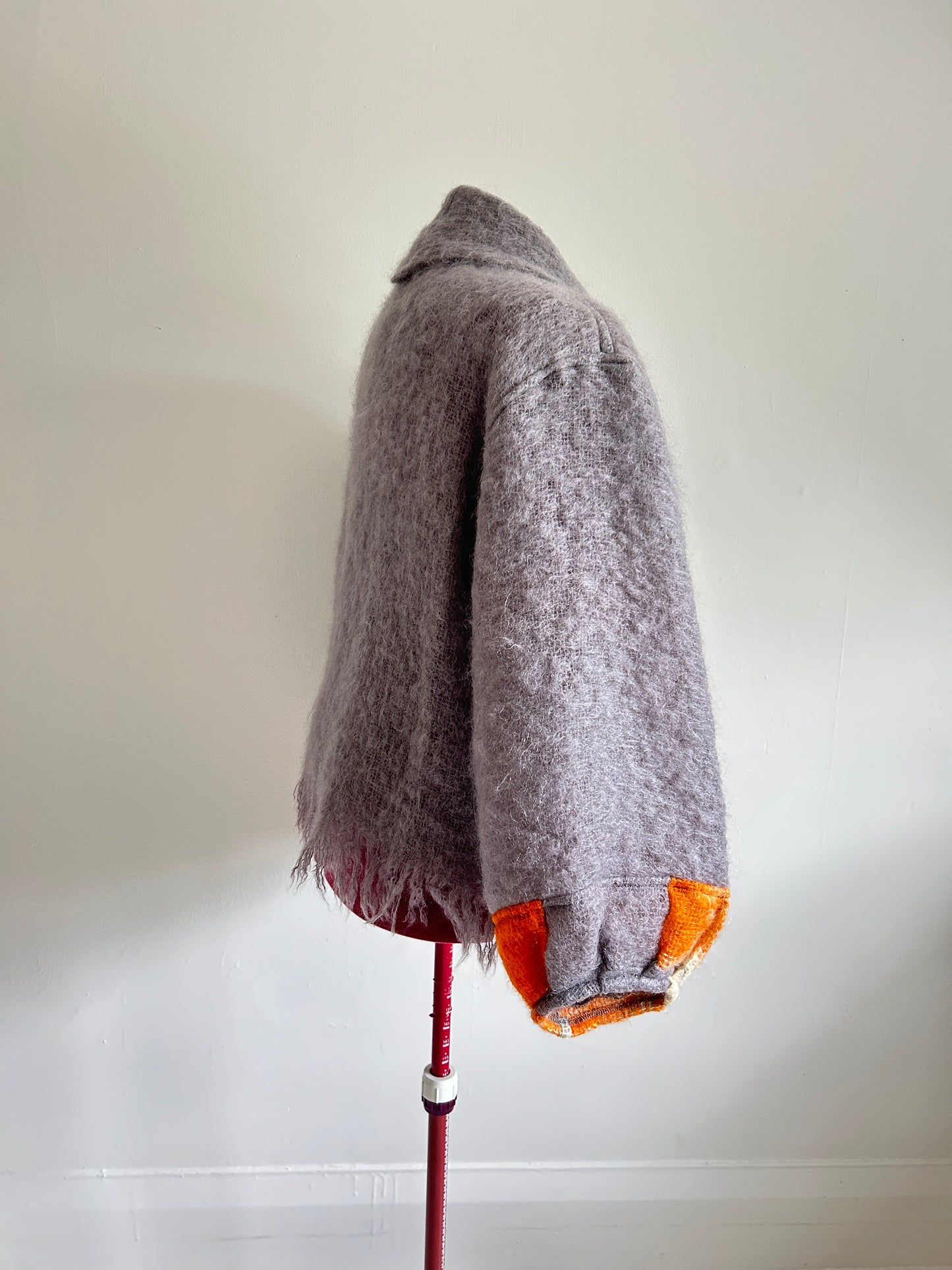 Vivianne Cropped Jacket with Upcycled Holt Renfrew Vintage Mohair Wool Size 2X/3X #VIVW18