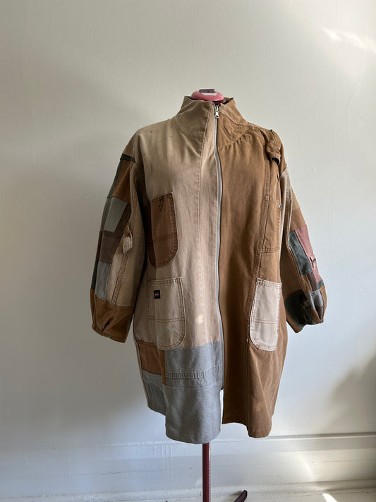 Billie Zip Up Jacket with Upcycled  Carhartt & Dickie Vintage Workwear Trousers  Size 2X/3X #BILLJCAR23X