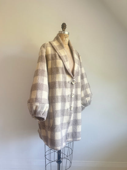 Vivianne Jacket with Upcycled Vintage Wool Blanket Size M/L #CVJWML6