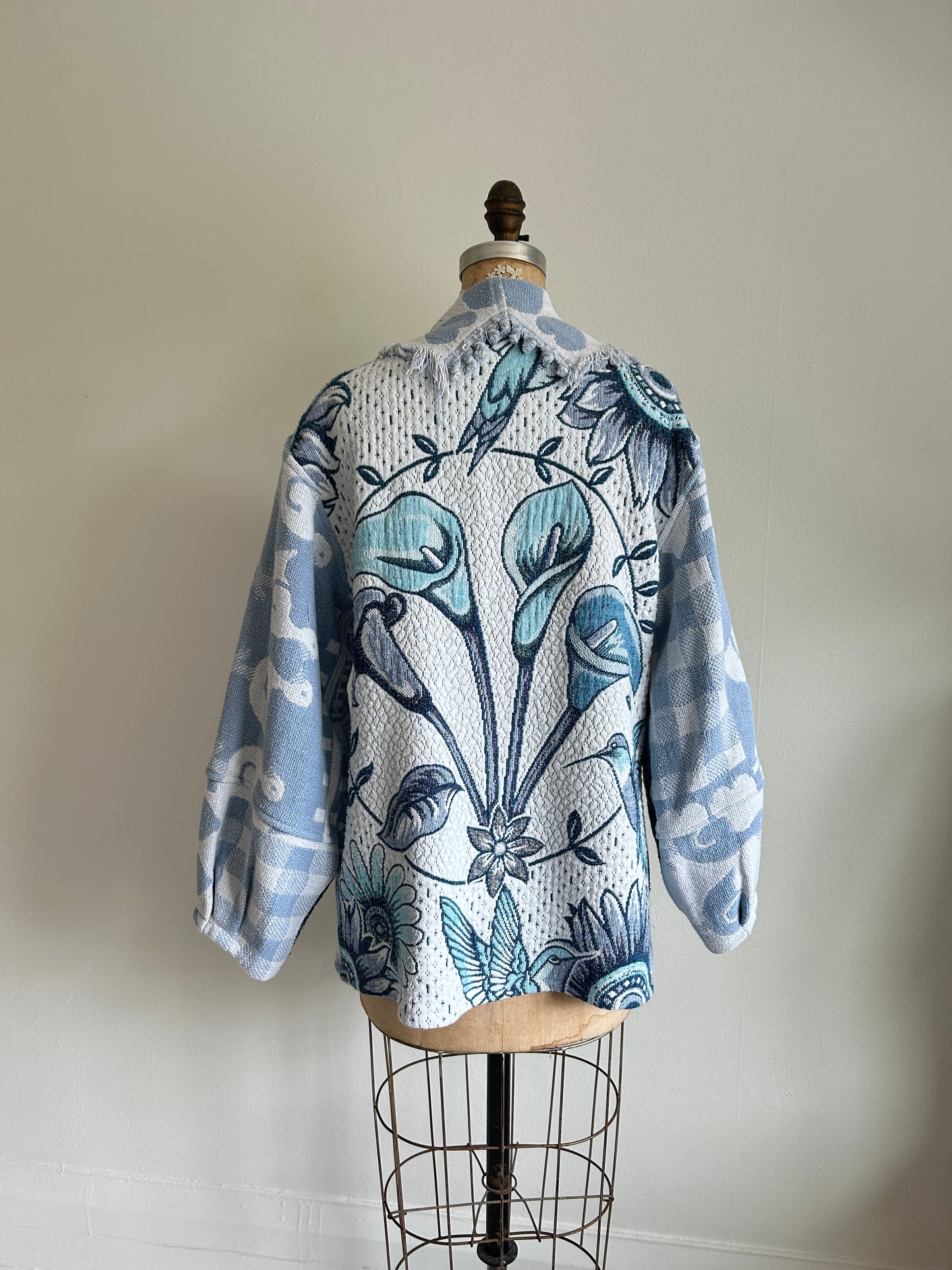 Vivianne Jacket with Upcycled Cotton Throw Blanket Size S/M #VIVT9
