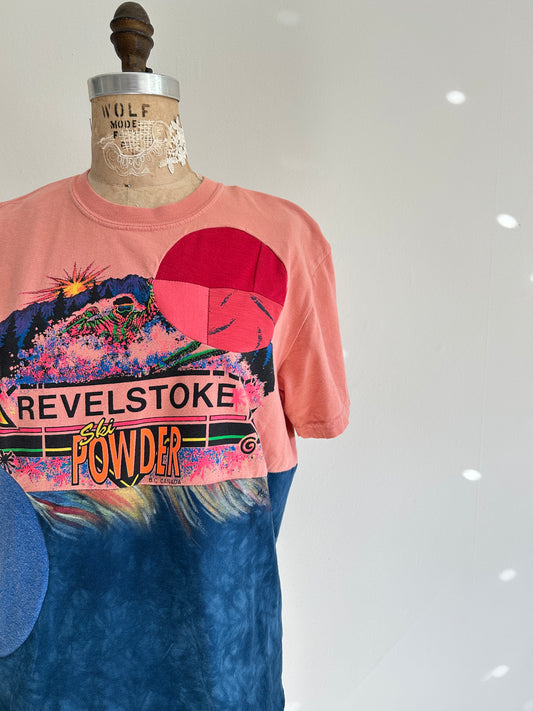 Reworked Preloved Revelstoke BC Canada Souvenir Tshirt - Circle Series Size S/M #TSHIRT16