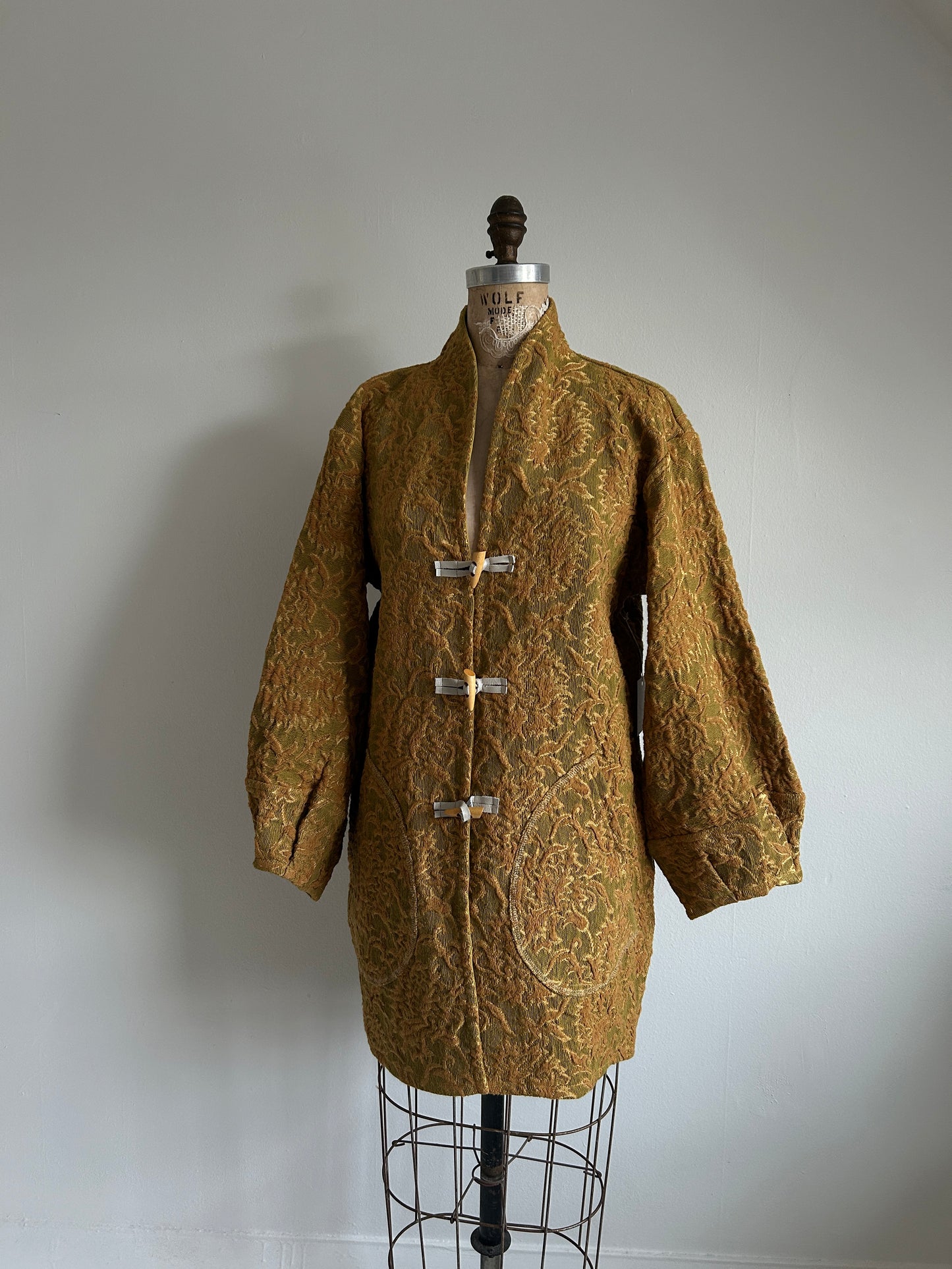 Vivianne Jacket with Upcycled Vintage Draperies S/M #CVJTSM26