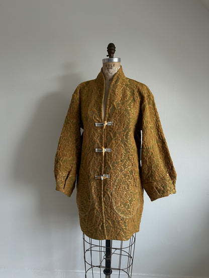 Vivianne Jacket with Upcycled Vintage Draperies S/M #CVJTSM26