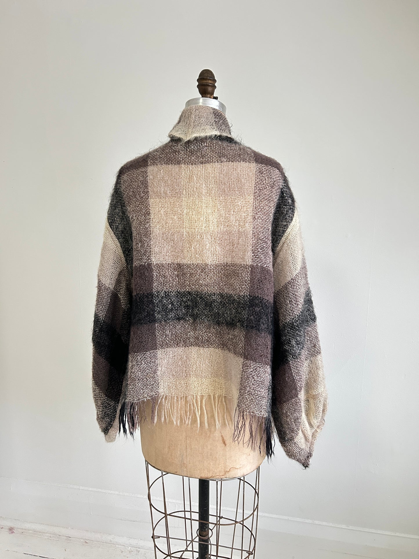 Vivianne Cropped Jacket with Upcycled Vintage Holt Renfrew Mohair Wool Size XL/2X #CVCMX2X46