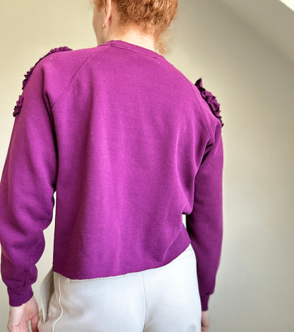 Ruffled Upcycled Sweatshirt S/M #SWS2