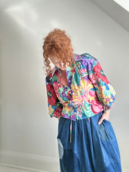 Jorgen Blouse - One of a Kind Upcycled Buttondown Size S/M & 2X/3X #JOR16