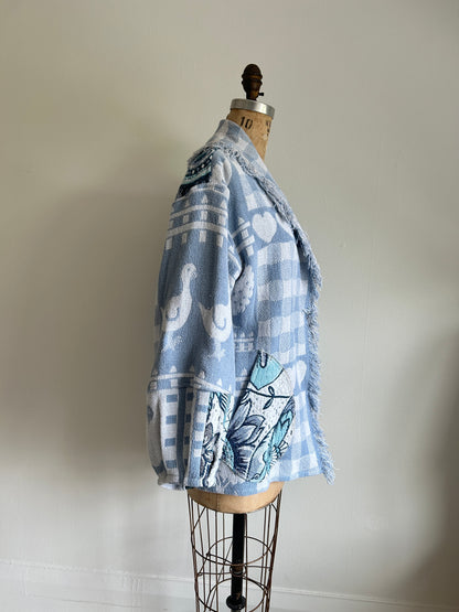 Vivianne Jacket with Upcycled Cotton Throw Blanket Size S/M #VIVT9