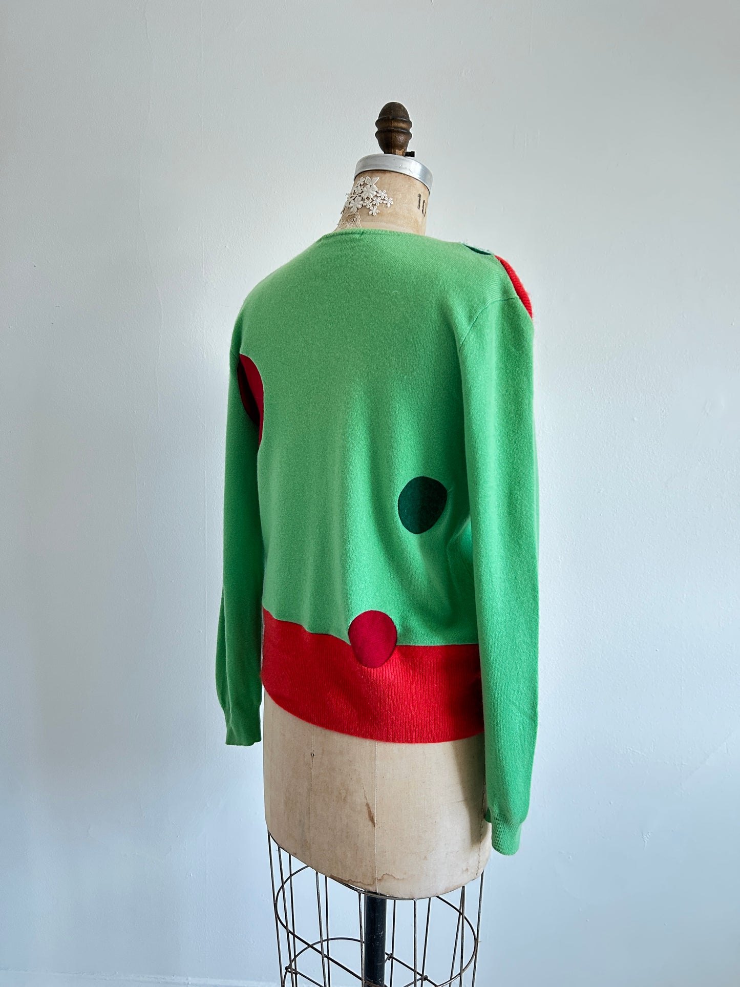 Abstract Art Patched Upcycled Cashmere Sweater L/XL #CASLXL19