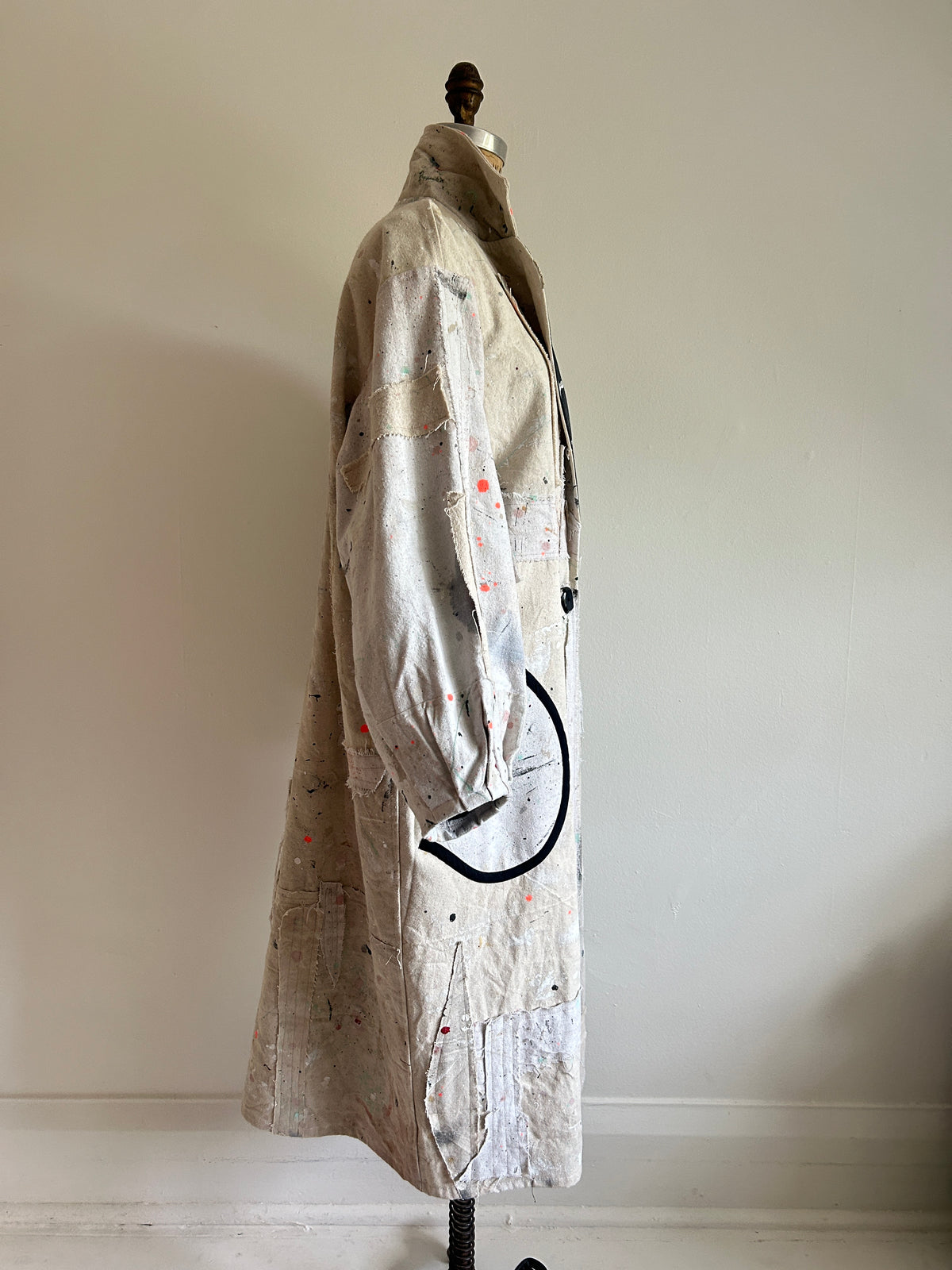 Trench with Upcycled Painters Drop Cloths Size XL/2X #TRENCHPX2X1