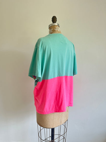 Reworked Preloved Nike & Neon Tshirt - Circle Series Size XL/2X #TSHIRT13