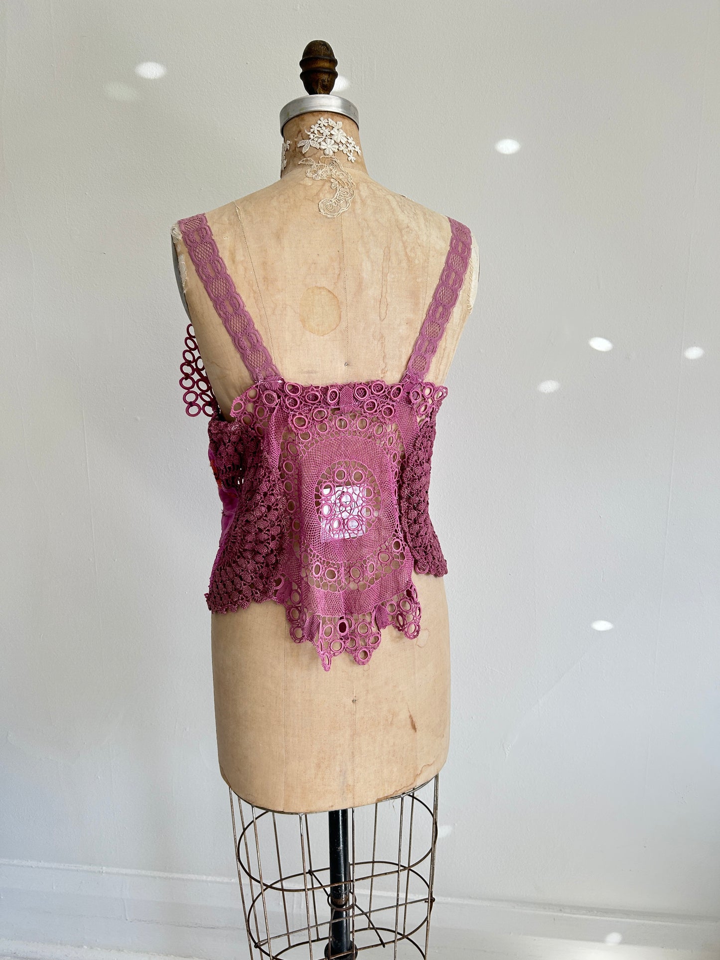Mia Vintage Cotton Lace Dyed Cami Size M/L #MIA2