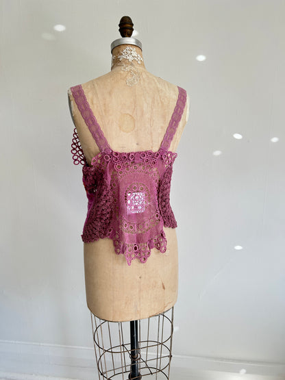 Mia Vintage Cotton Lace Dyed Cami Size M/L #MIA2