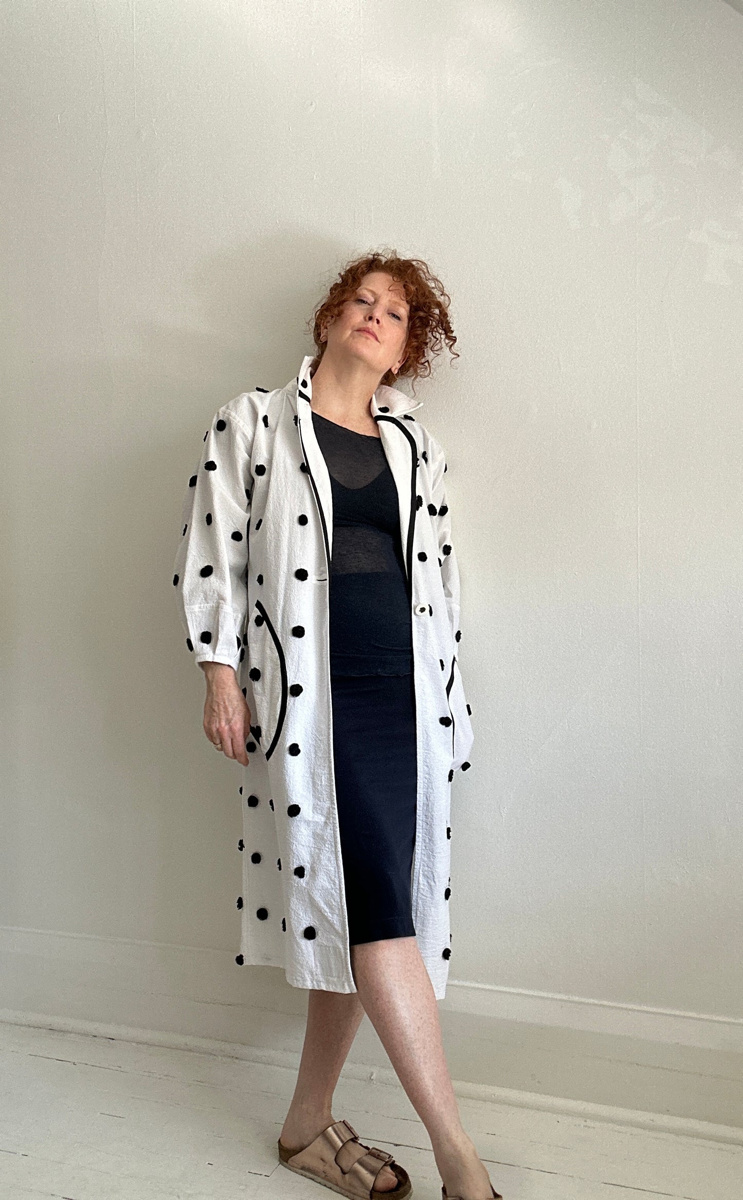 Trench with Upcycled Cotton & Pompom Duvet Cover  Size S/M #TRENCHSM13