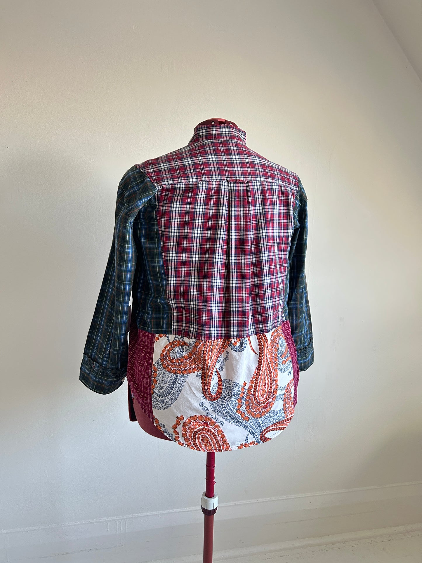 Reworked “Tuxedo Workwear” Buttondown Shirt with Handstitching 2X #TB23X9