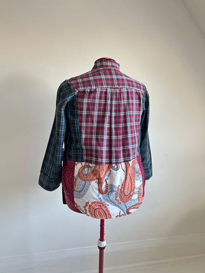 Reworked “Tuxedo Workwear” Buttondown Shirt with Handstitching 2X #TB23X9