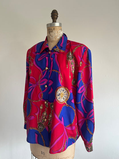 Vintage Braemar by Jeremy Scott Blouse Size L/XL #VIN11