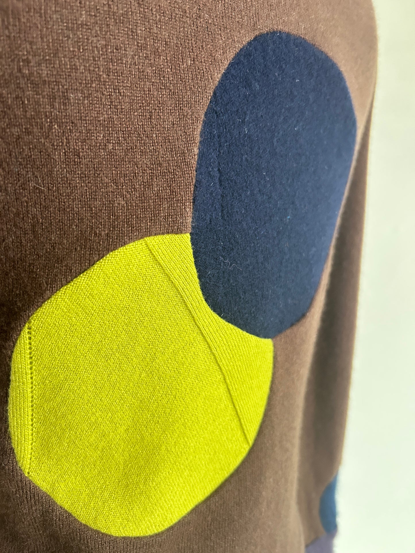 Abstract Art Patched Upcycled Cashmere Sweater S/M #CASSM10