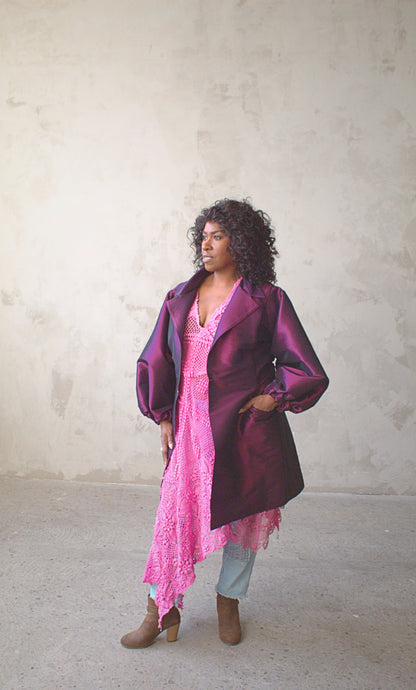 Edit Trench with Lightweight Tafetta Orchid Sizes XS-3X #CTEOR