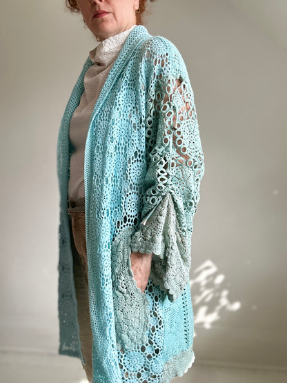 Vivianne Jacket Upcycled Cotton Crochet Size S/M #VIVCR2