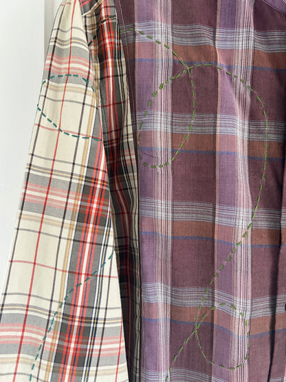 Reworked “Tuxedo Workwear” Buttondown Shirt with Handstitching M/L #TBML6