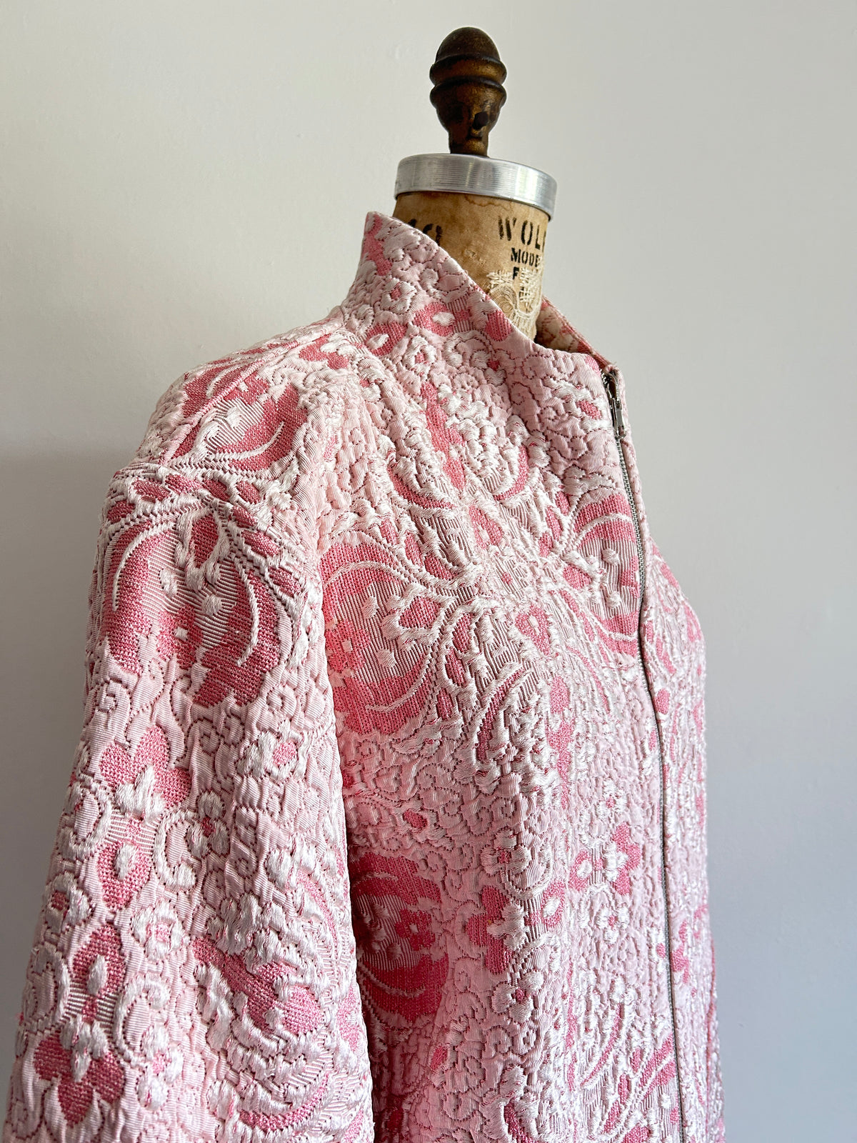 Billie Zip Up Jacket with Upcycled Vintage Draperies Size S/M #BILLJSM3
