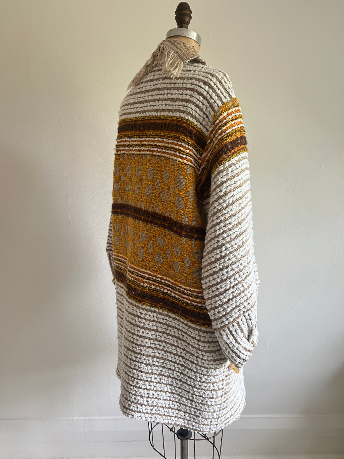 Vivianne Jacket with Upcycled Vintage Throw Blanket M/L #CVJTML9