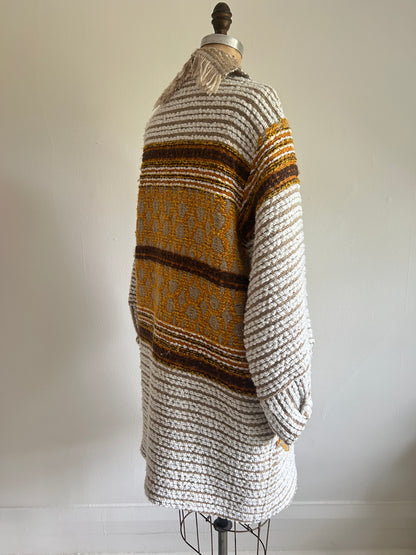Vivianne Jacket with Upcycled Vintage Throw Blanket M/L #CVJTML9