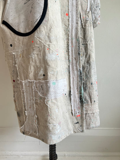 Trench with Upcycled Painters Drop Cloths Size XL/2X #TRENCHPX2X1